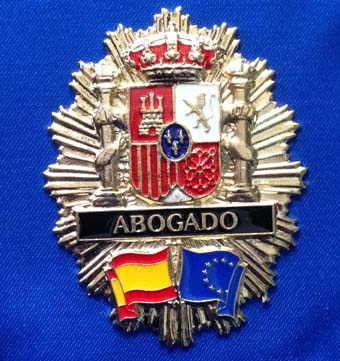 Placa TIM Abogado España para cartera indentificación